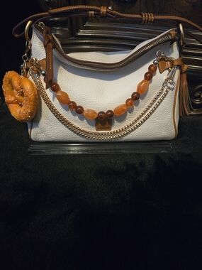 Dooney & Bourke Vintage Florentine Leather Satchel Regular Cream